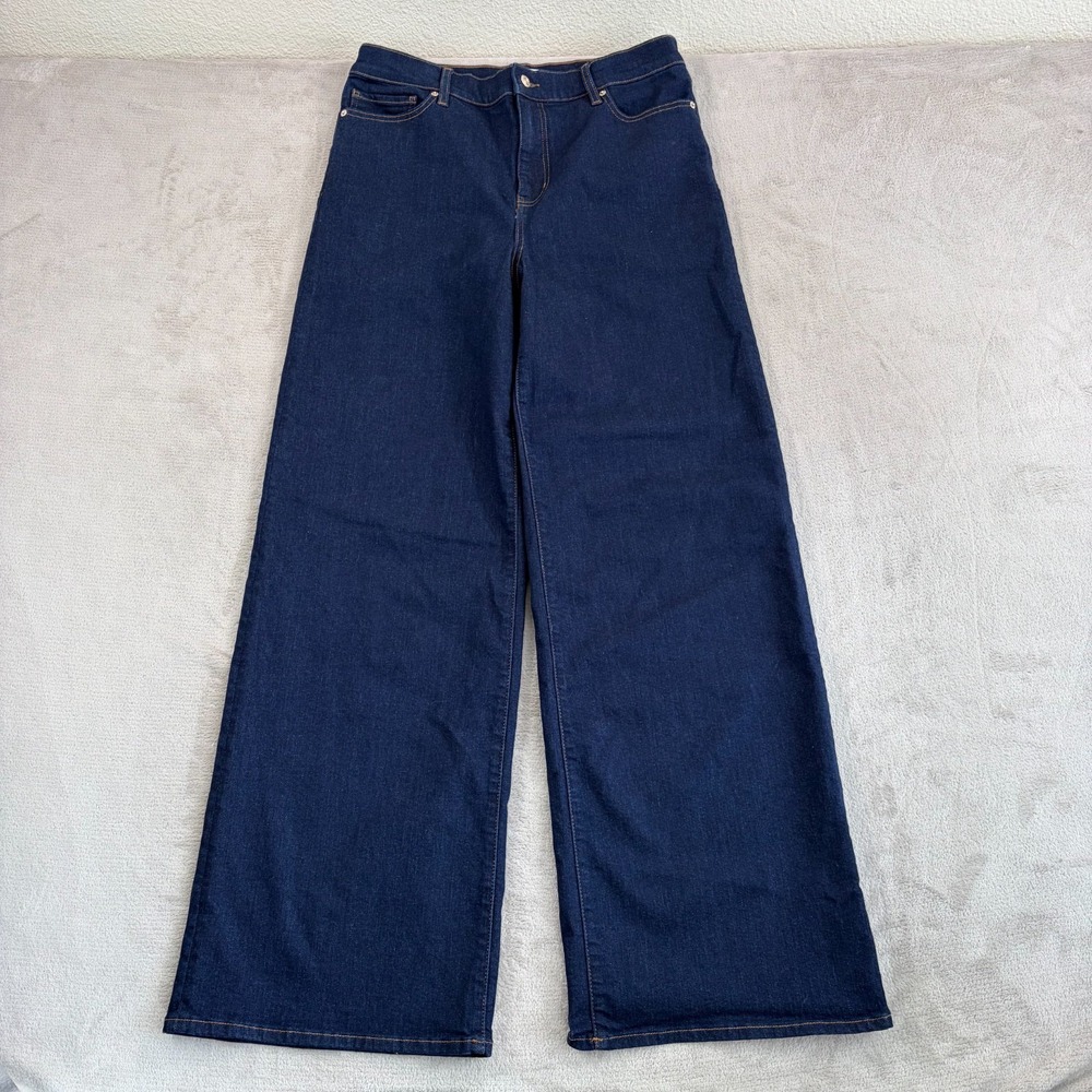 Frame Le Slim Palazzo Long Jeans in Blue Women 32 Wide Leg 5 Pocket $288